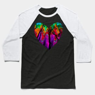 Rainbow Forest Heart Baseball T-Shirt